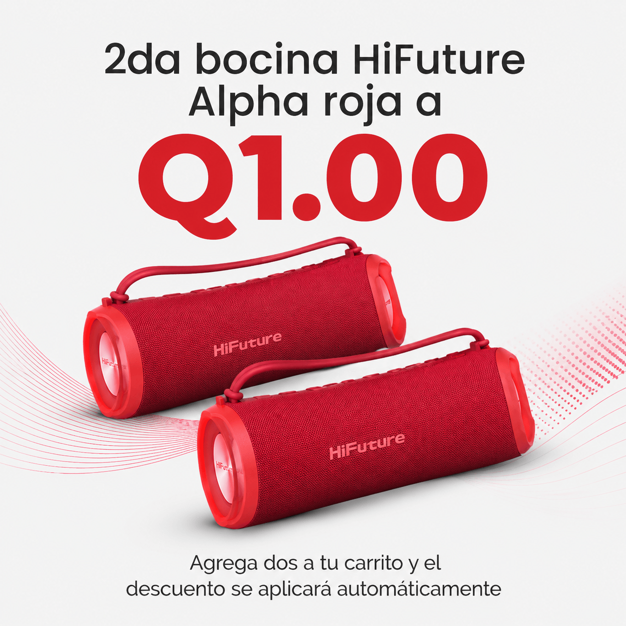 HIFUTURE ALPHA BOCINA BLUETOOTH ROJA