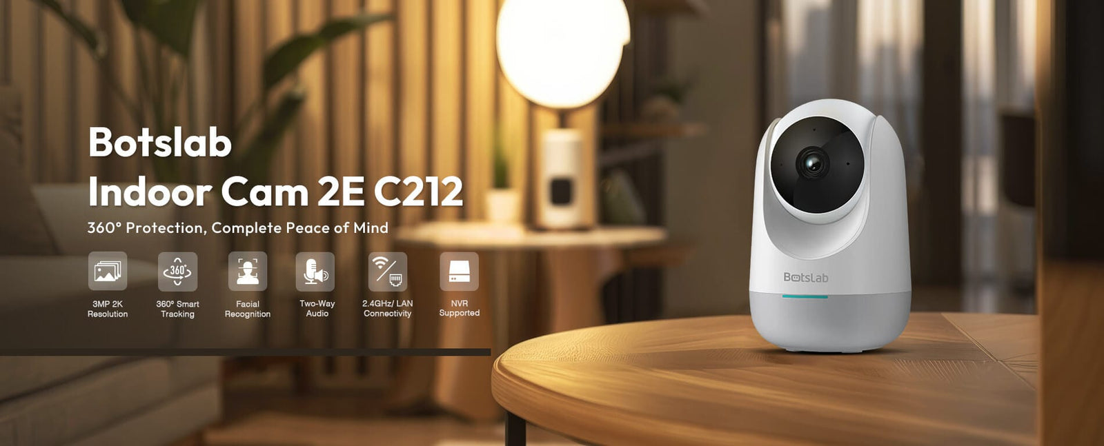 BOTSLAB CAMARA INTERIOR 2E 360° BLANCO