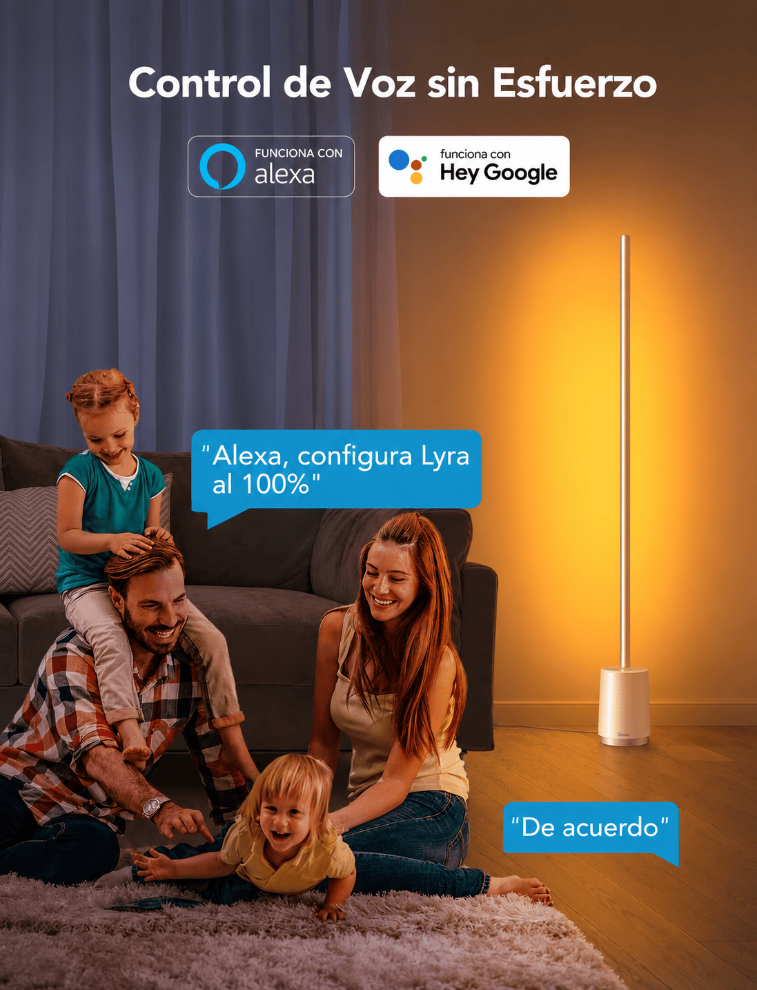 Govee Lyra lámpara de pie RGBIC H6072 vista completa