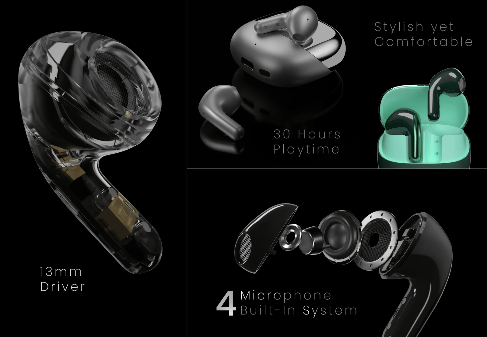 HIFUTURE CHROMEBUDS ANC TWS EARPHONE TITANIUM