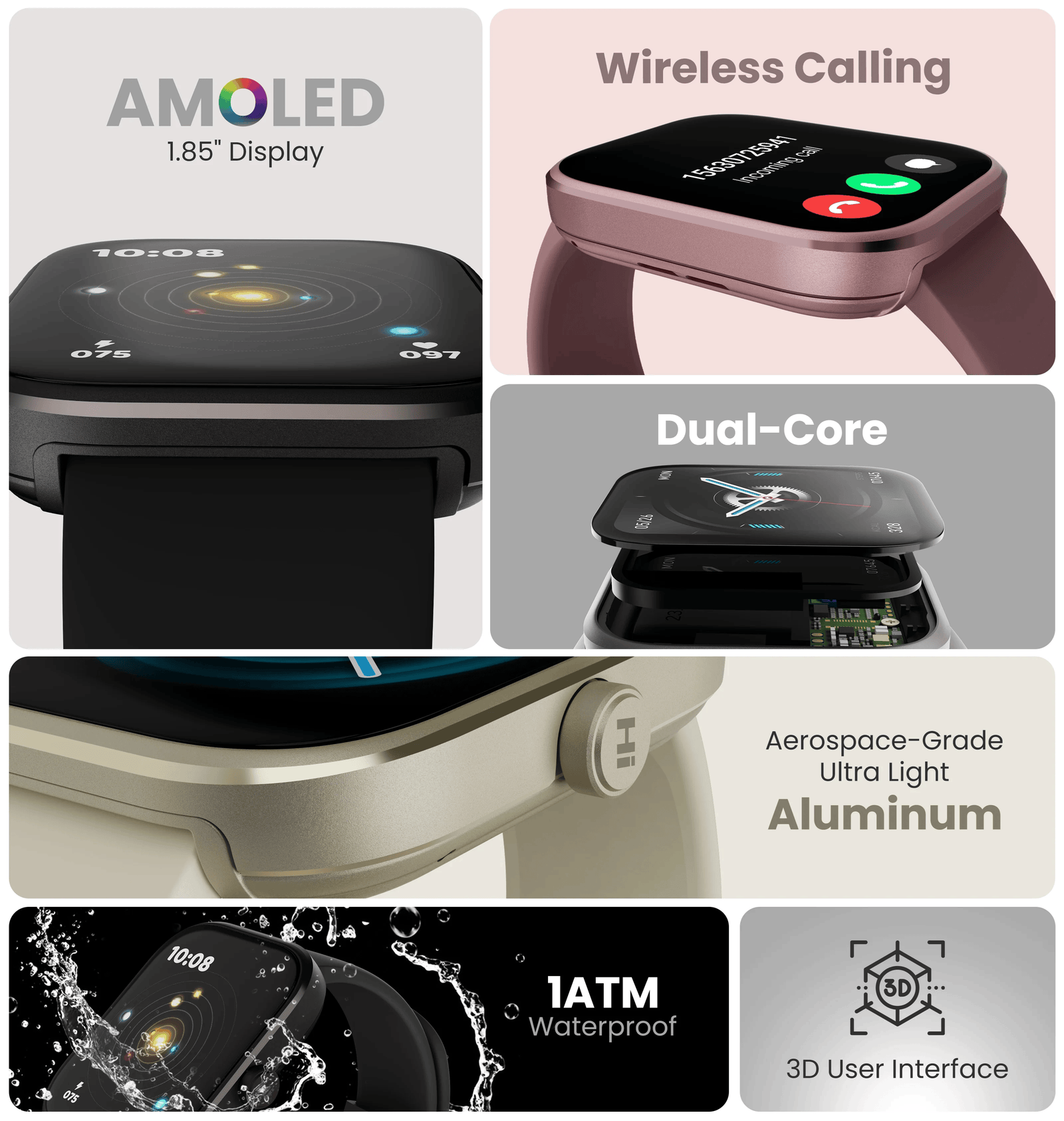 HIFUTURE LUME PRO FASHION ALUMINUN SMARTWATCH TITANIUM