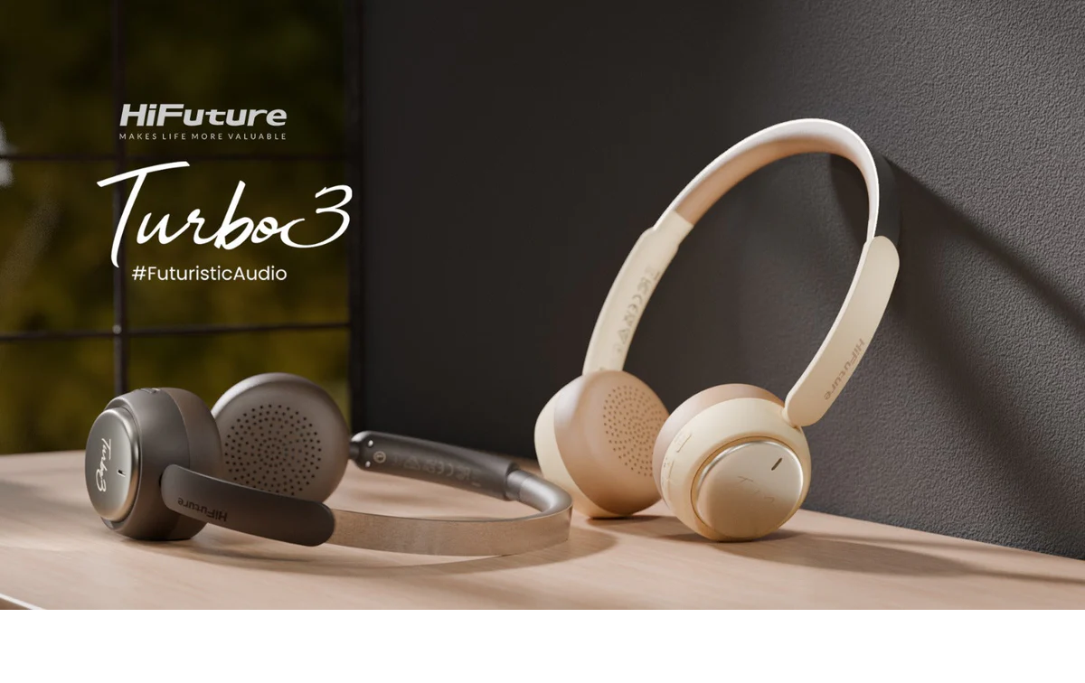 HIFUTURE TURBO3 ON-EAR ANC WIRELESS LATTE