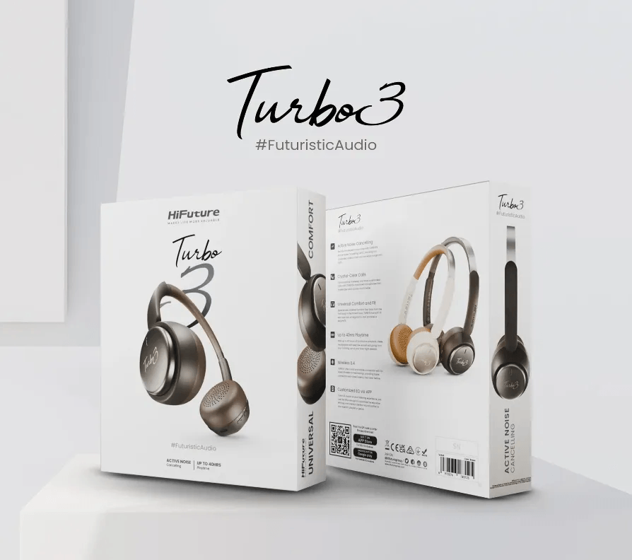 HIFUTURE AUDIFONOS TURBO3 ON-EAR ANC WIRELESS BROWN