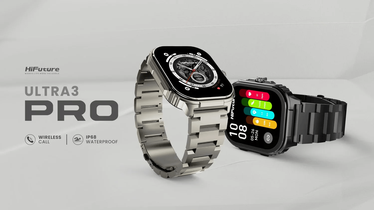 HIFUTURE ULTRA3 PRO STAINLESS STEEL SMARTWATCH SILVER