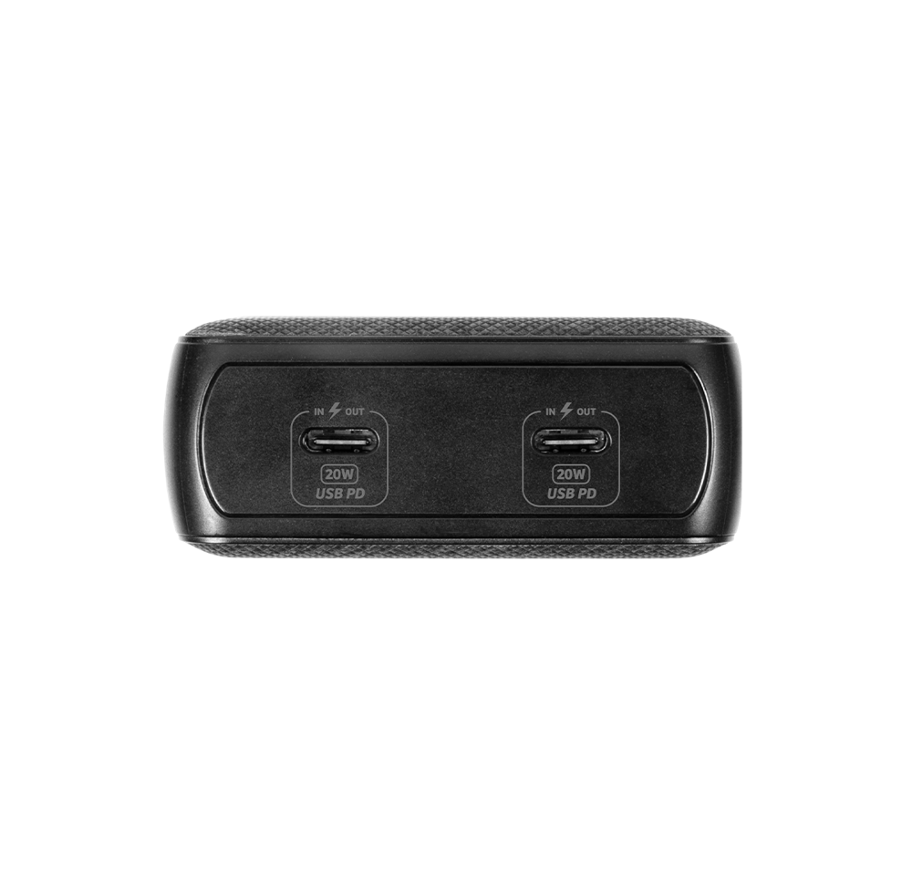 Vista lateral del power bank LOGiiX Piston Power 10,000 mAh gris