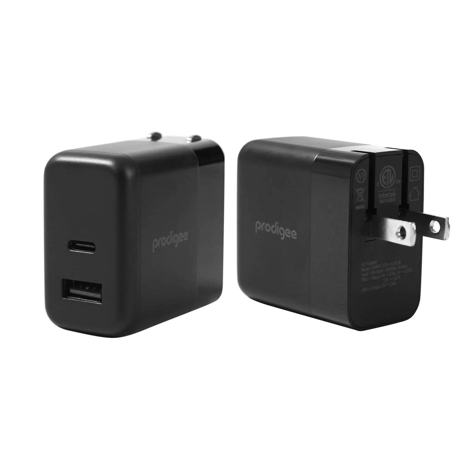 PRODIGEE ENERGEE CARGADOR DE PARED 32W DUAL NEGRO