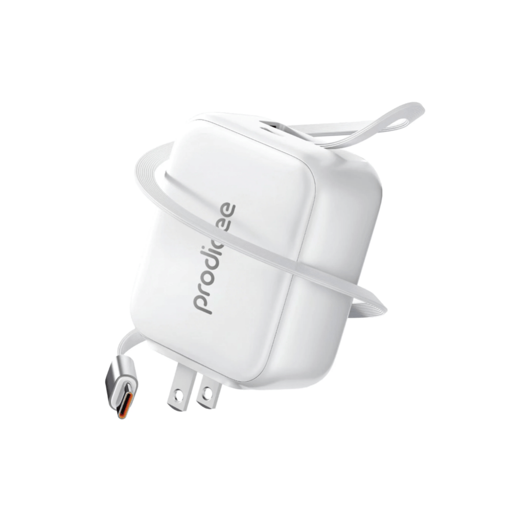 Cargador pared Prodigee Retract-It 30W USB-C blanco Guatemala