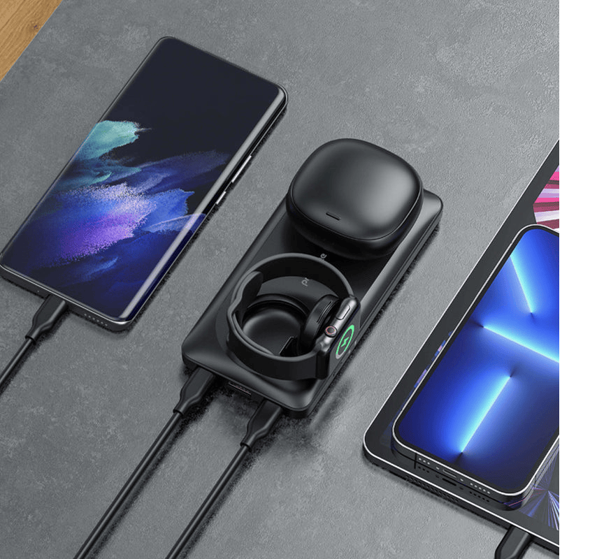 Vista trasera del power bank Prodigee MagPower To-Go + Watch negro