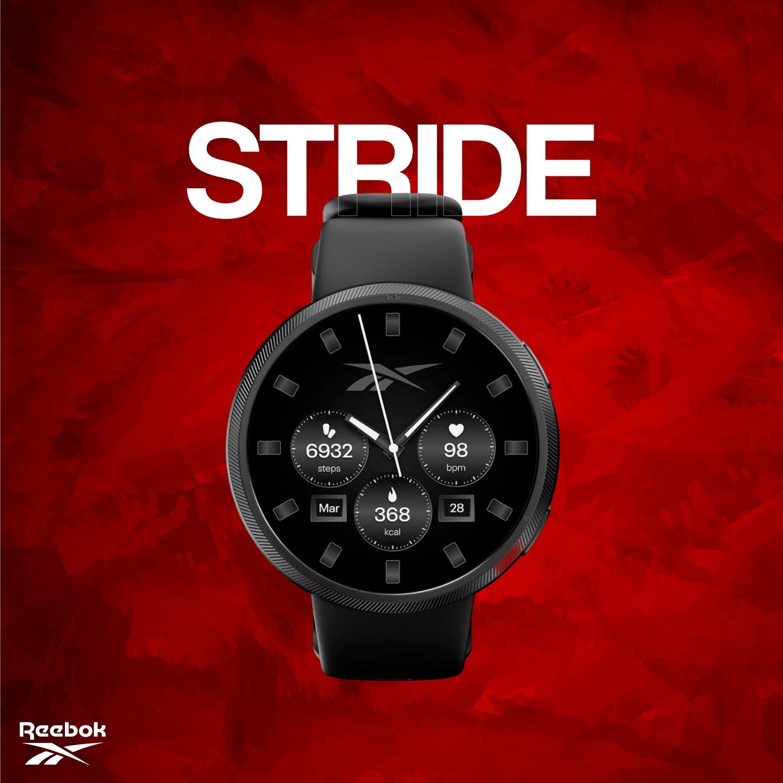 REEBOK STRIDE SMARTWATCH MIDNIGHT BLACK