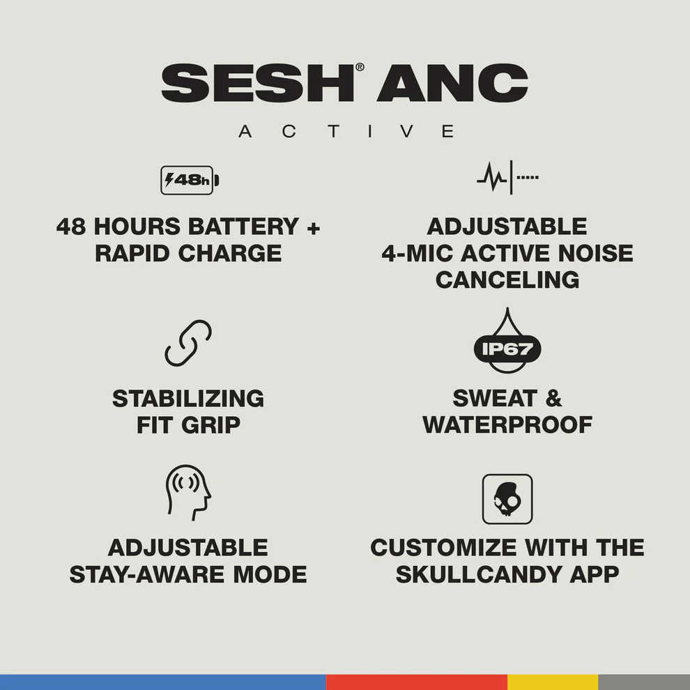 SKULLCANDY SESH ANC ACTIVE TRUE WIRELESS NEGRO/NARANJA
