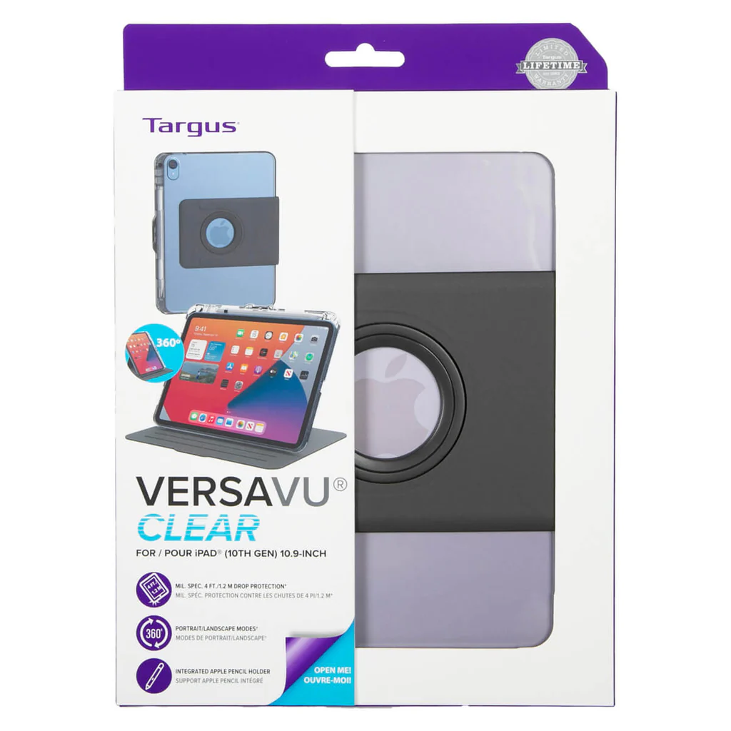 Targus Versavu para iPad® A16 (11va generación 11 pulgadas) y iPad® (10ma generación 10.9 pulgadas) - Funda Protectora con Soporte Inteligente Transparente
