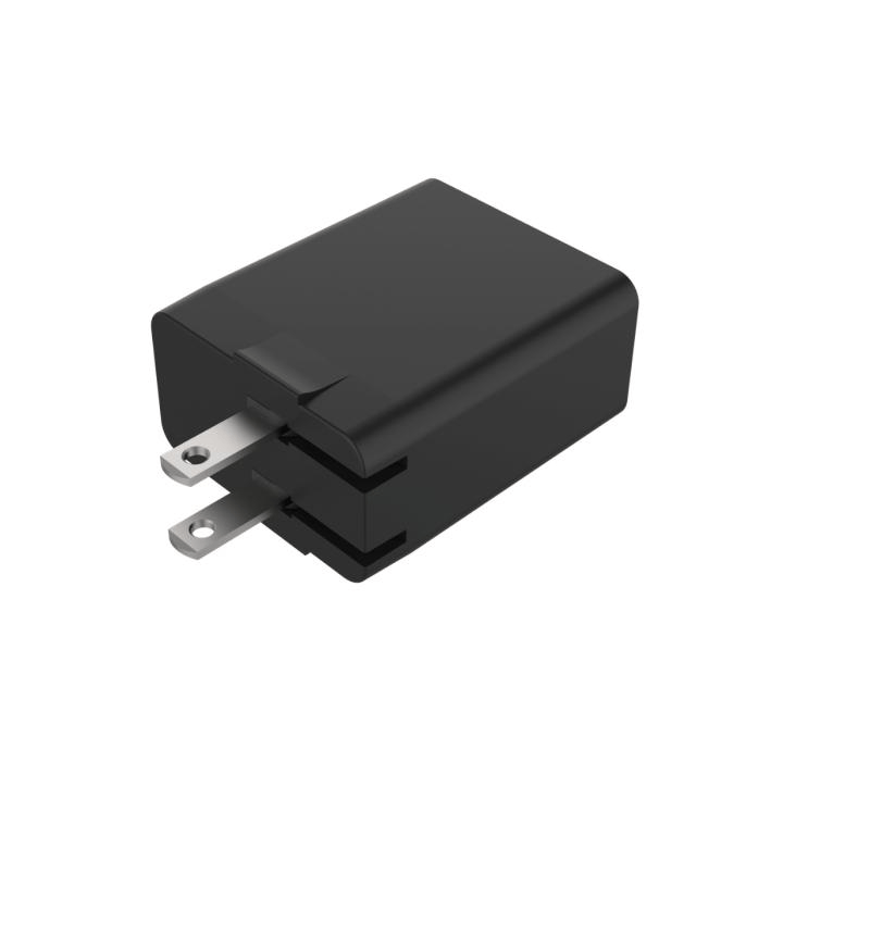 TEKYA CUBO PARA PARED DUAL TIPO C Y USB 30W NEGRO