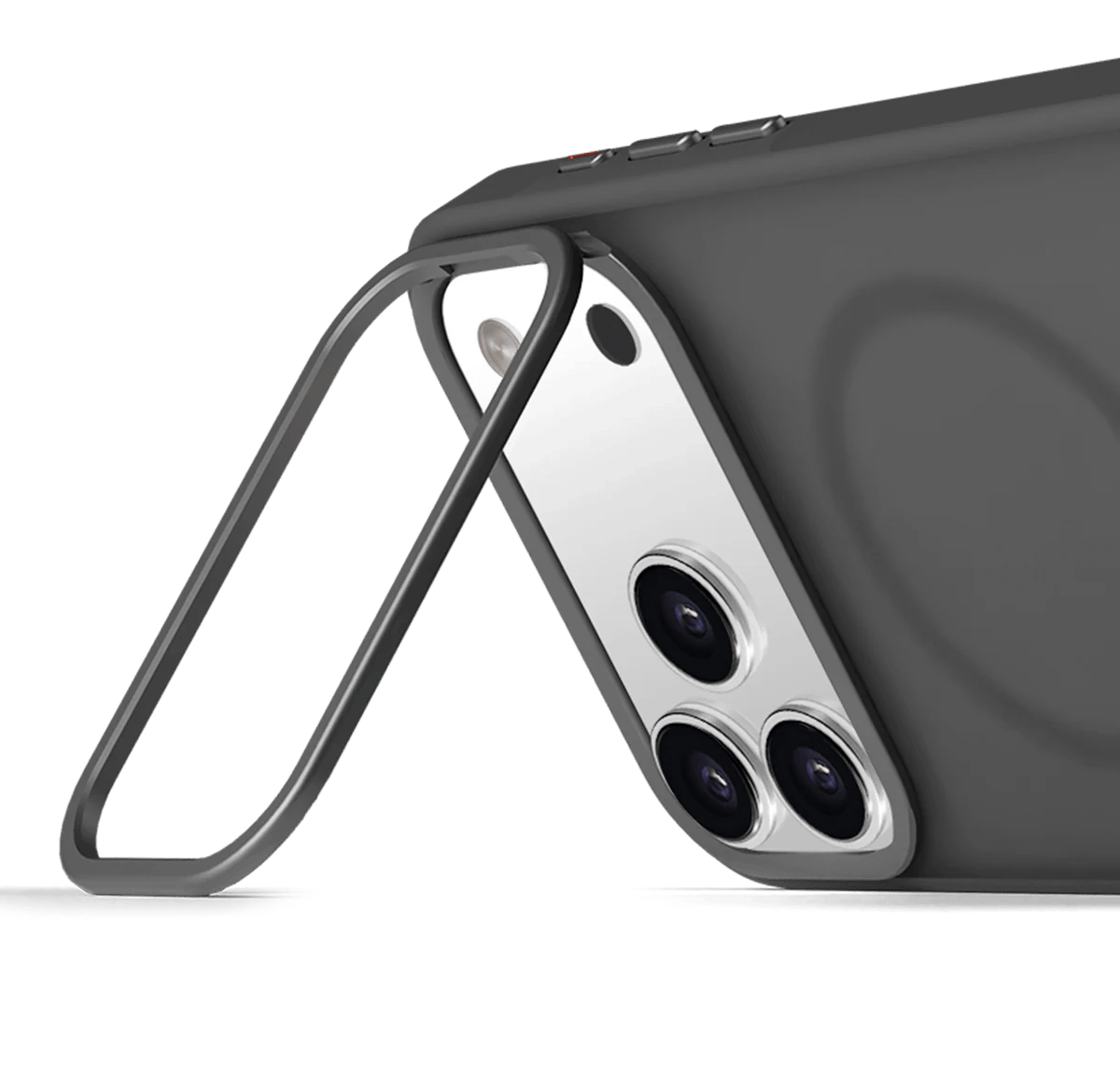 case protector logiix frst guard con acabado mate anti huellas resistente a caídas y stand integrado para iphone 17 pro max