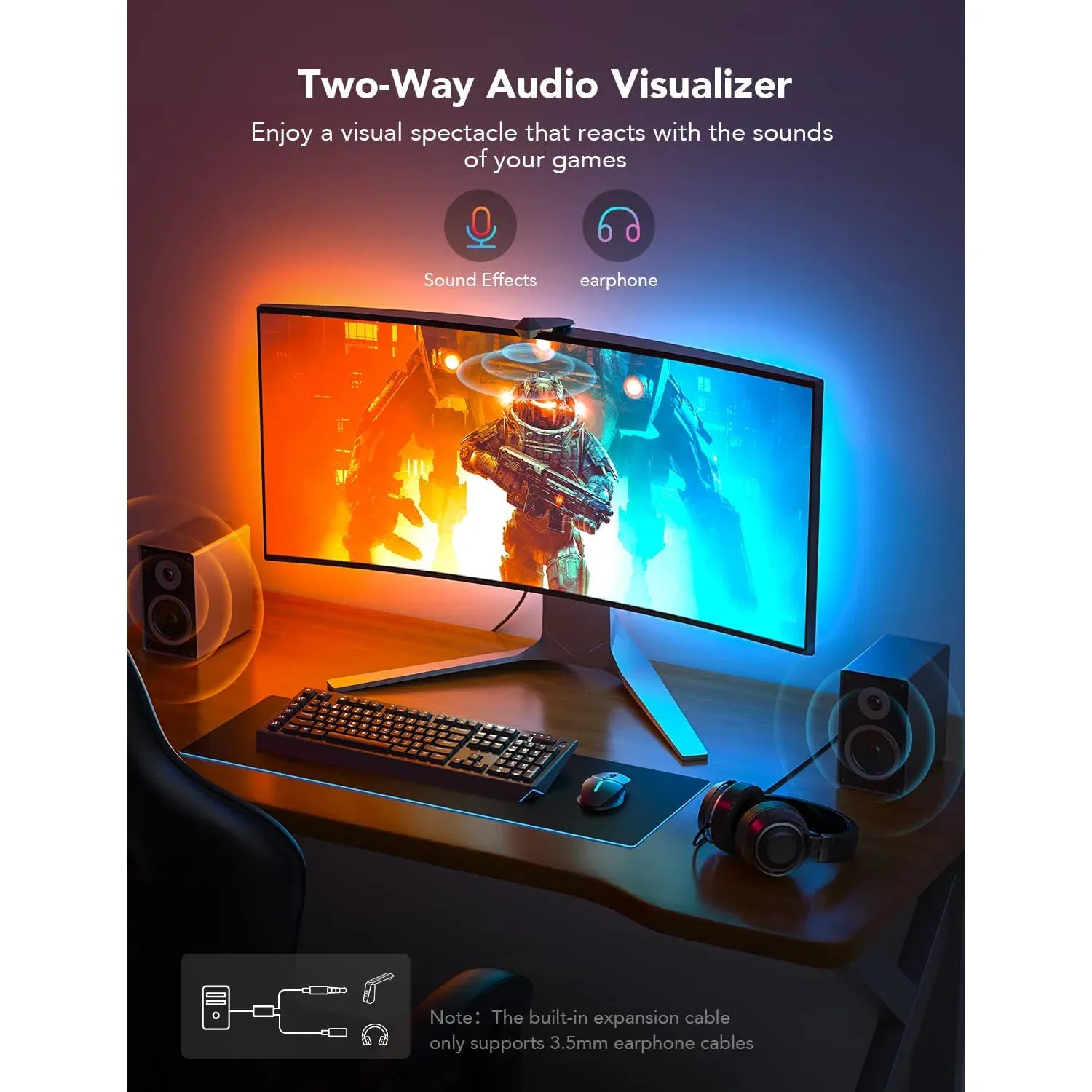 Govee DreamView G1 luces LED ambiental detrás de monitor gaming 32 pulgadas