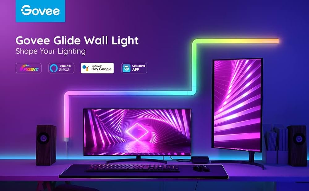 Govee Glide Wall Light 6+1 paneles configuración en diseño personalizado