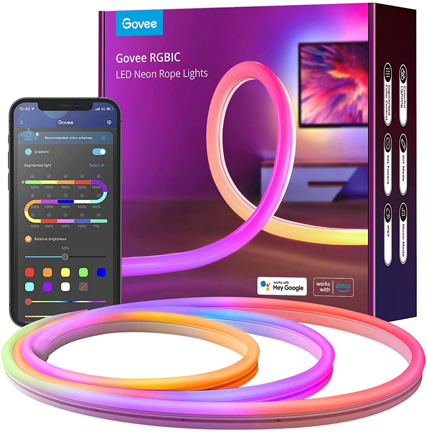 Govee tira LED RGBIC 3 metros con múltiples colores simultáneos en cuarto