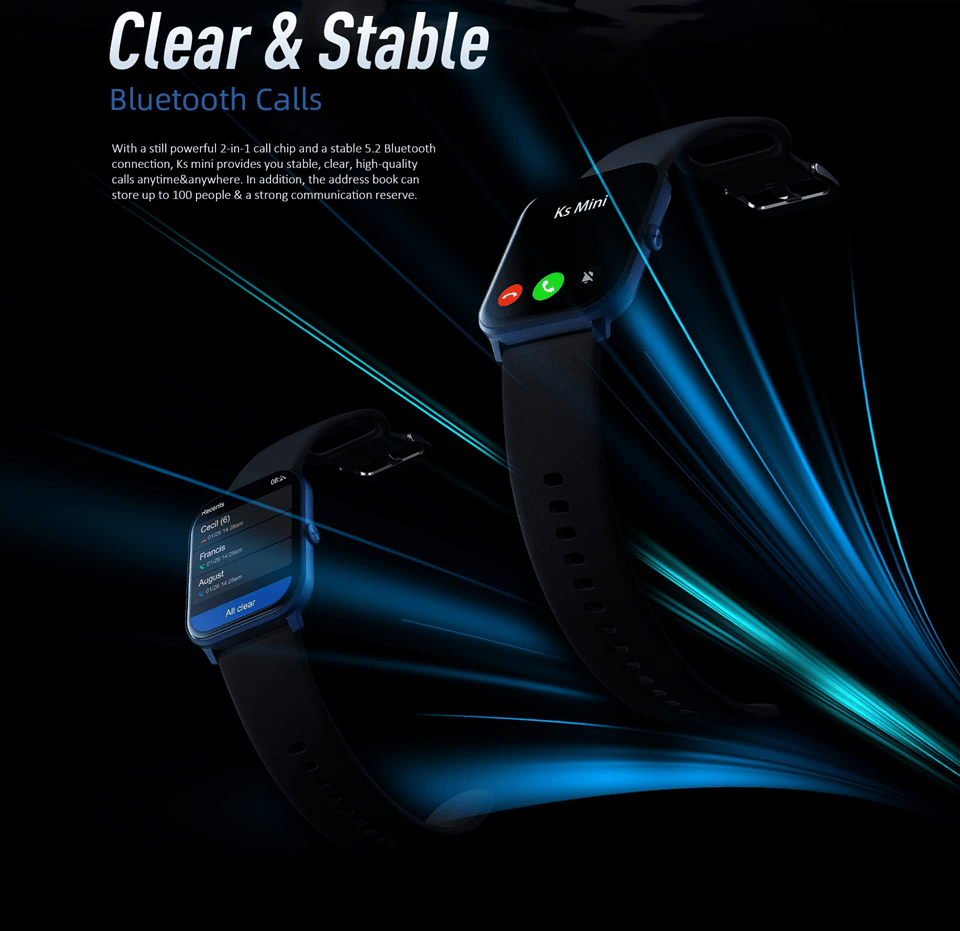 Combo Smart Fitness: Smartwatch Kieslect KS Mini + Baseus Eli Sport