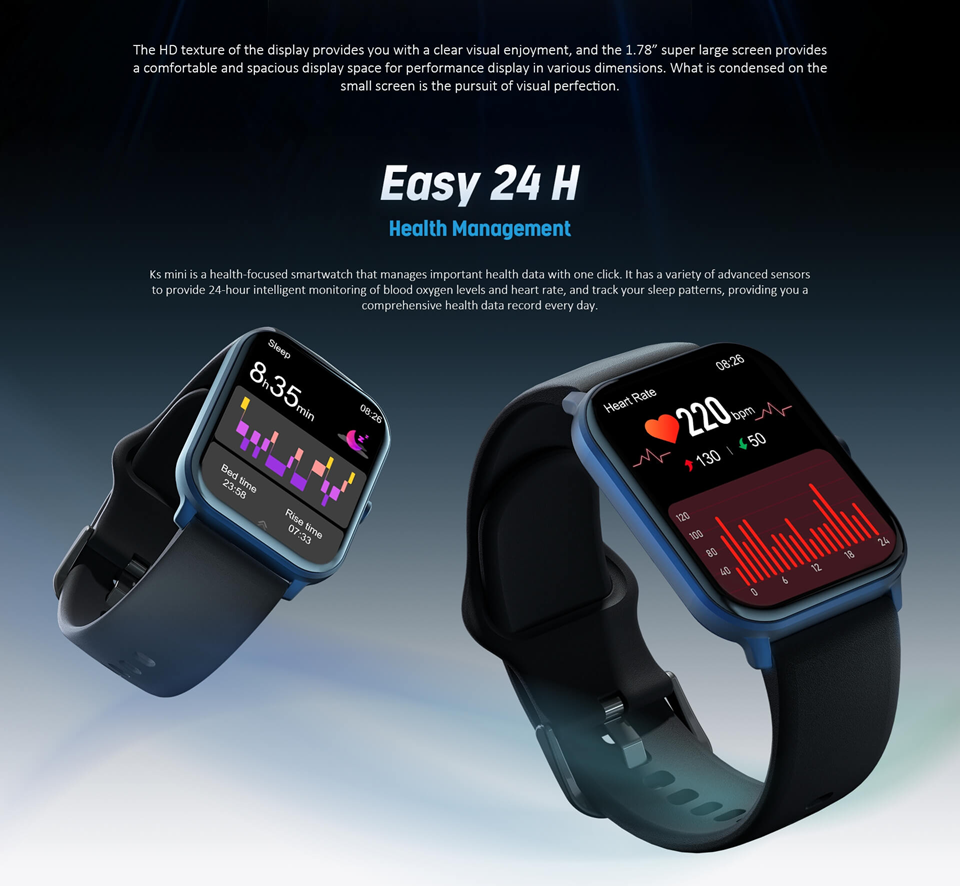 Combo Smart Fitness: Smartwatch Kieslect KS Mini + Baseus Eli Sport