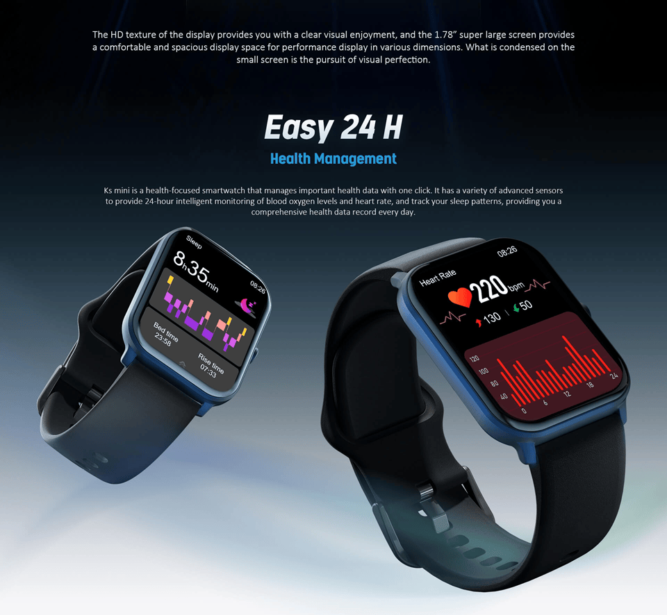 Combo Smart Fitness: Smartwatch Kieslect KS Mini + Baseus Eli Sport