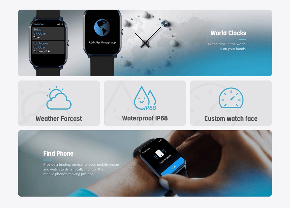 Combo Smart Fitness: Smartwatch Kieslect KS Mini + Baseus Eli Sport