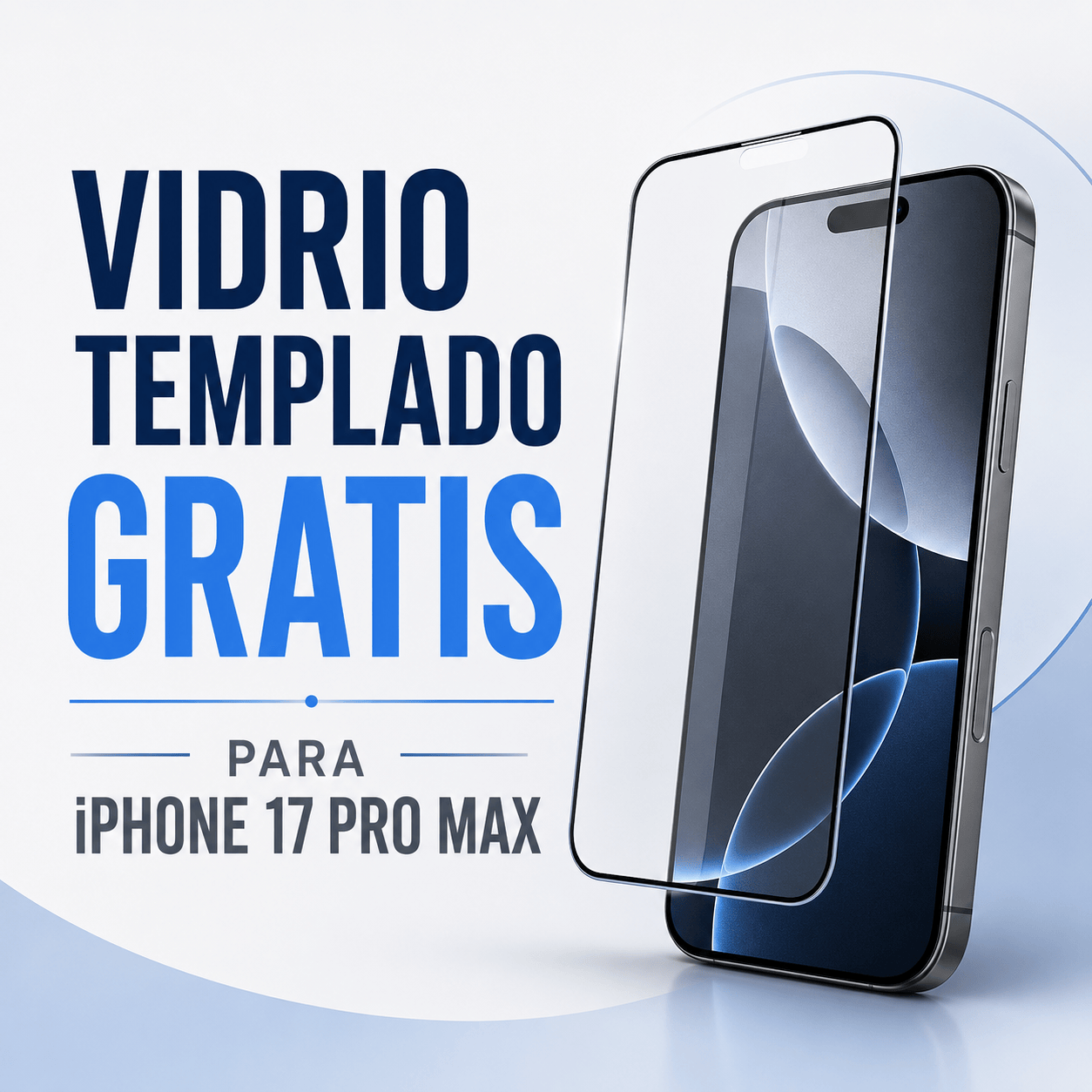 Vidrio templado 9H para iPhone 17 Pro Max