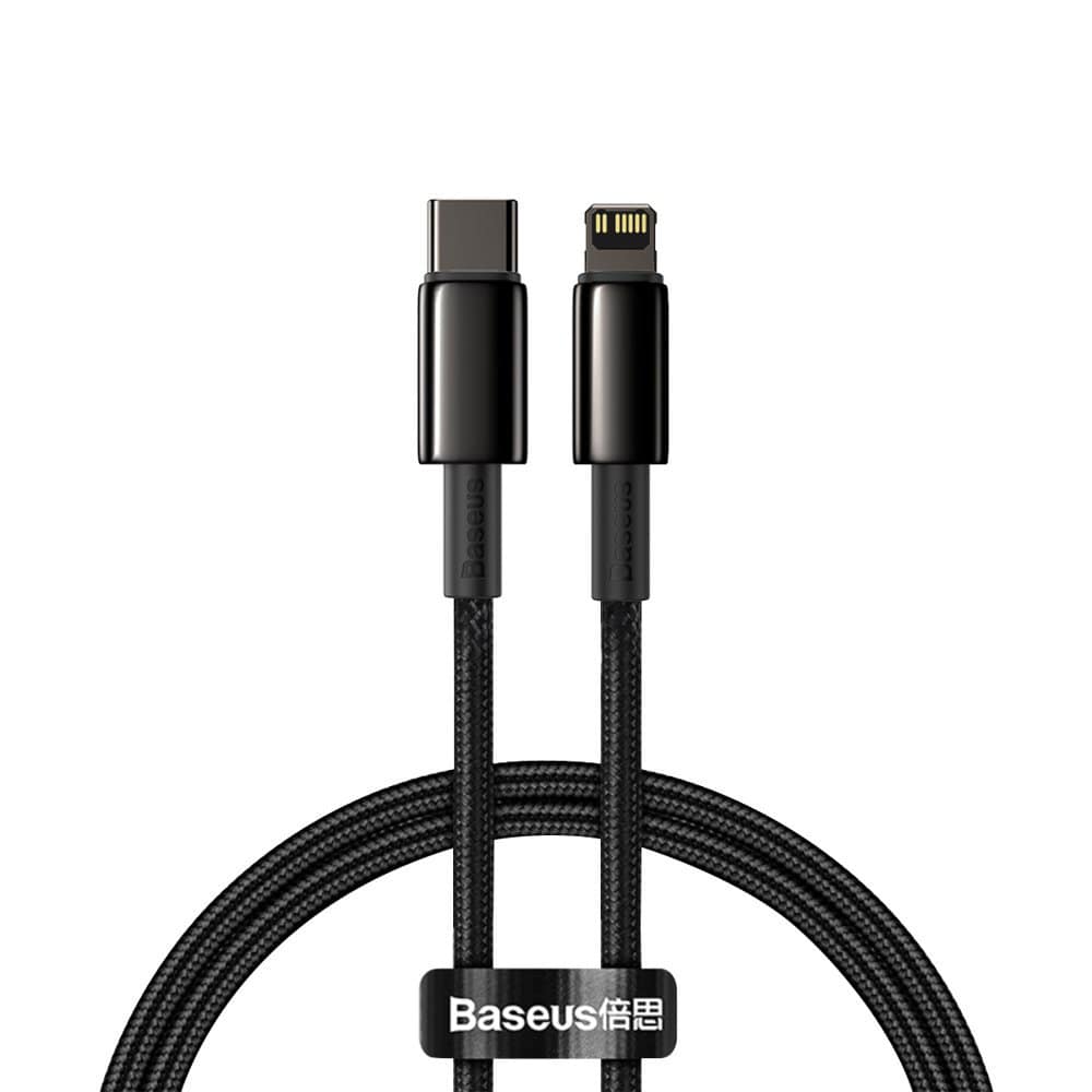 L-BASEUS TUNGSTEN GOLD CABLE TIPO C A LIGHTNING  20W NEGRO