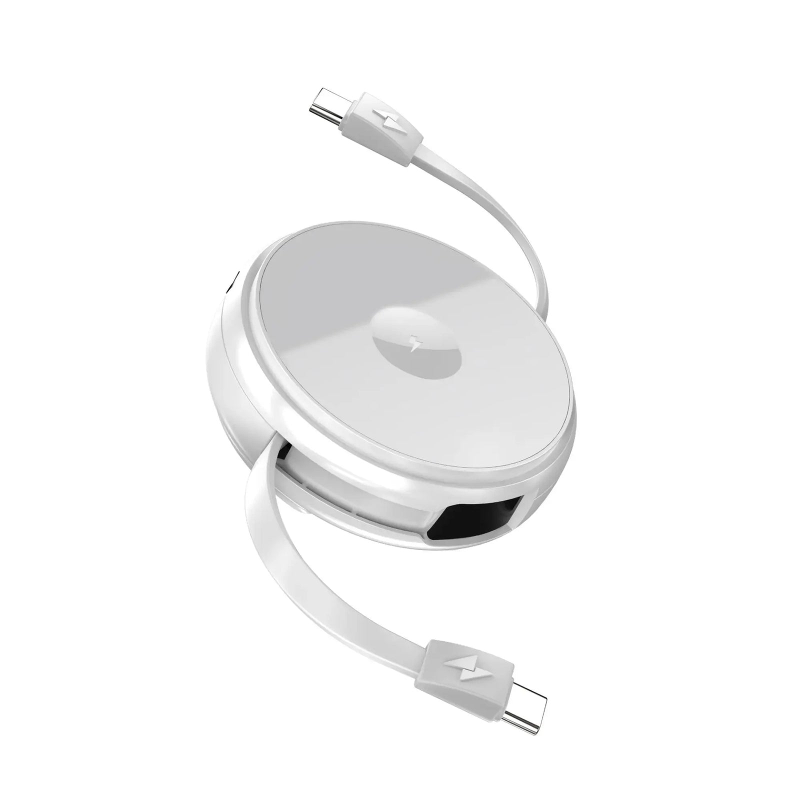 FUNCTION 2 IN 1 RETRACTABLE CABLE USB-C TO USB-C 60W WITH WIRELESS CHARGER WHITE