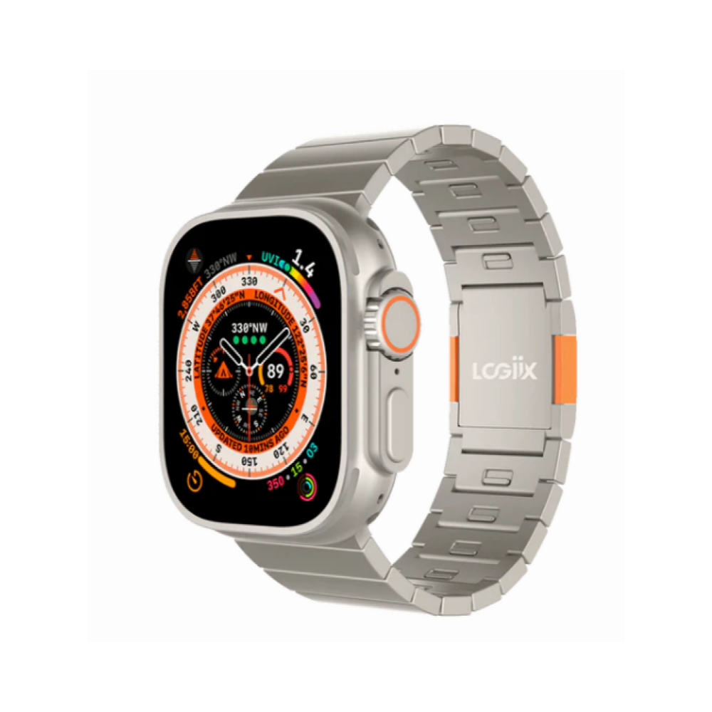 LOGiiX TITAN LINK APPLE WATCH BAND 42/44/45/49mm STEEL TITANIUM