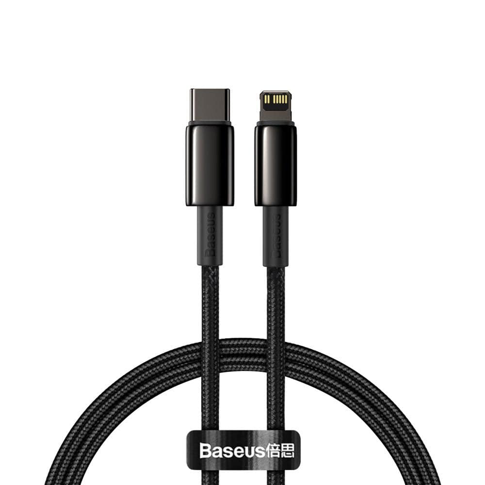 L-BASEUS TUNGSTEN GOLD CABLE TIPO C A LIGHTNING  20W NEGRO