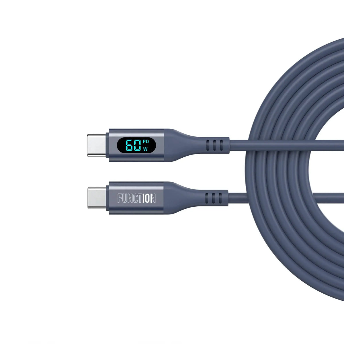 FUNCTION SMART CABLE 60W USB-C TO USB-C DIGITAL DISPLAY 1.5m INDIGO