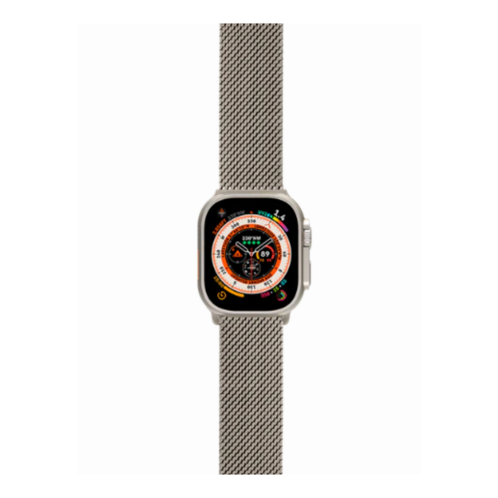 LOGiiX MILANESE LINK APPLE WATCH BAND 42/44/45/49mm TITANIUM