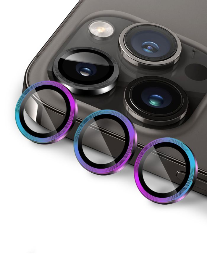 GADGET GUARD VIDRIO PARA CAMARA IPHONE 15 PRO MAX IRIDESCENT (COMPATIBLE CON 14 PRO MAX)