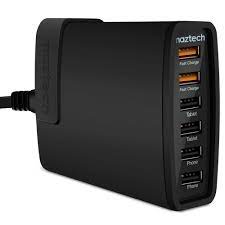 L-NAZTECH WALL CHARGER TURBO 6 UNIVERSAL USB NEGRO