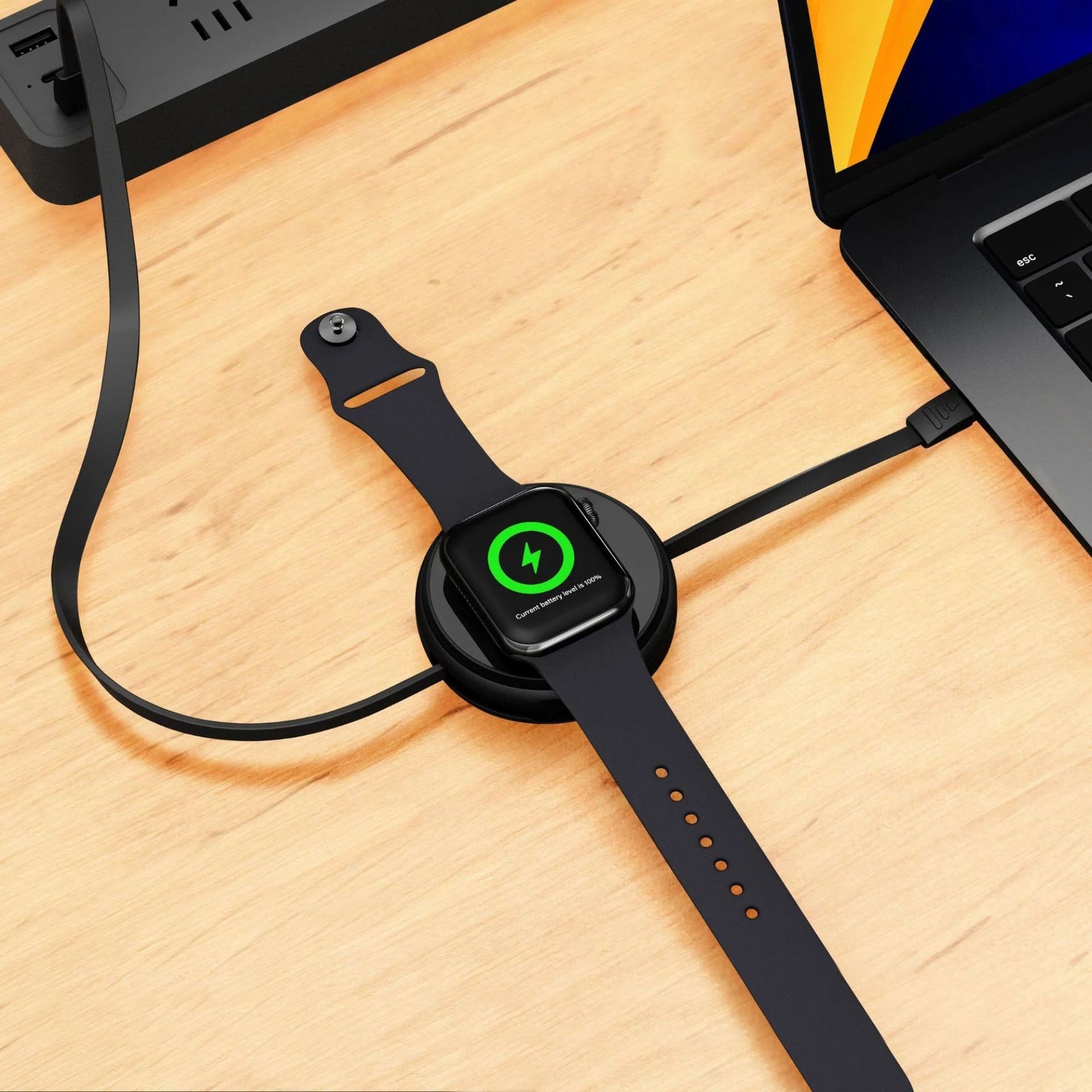 FUNCTION 2 IN 1 RETRACTABLE CABLE USB-C TO USB-C 60W WITH WIRELESS CHARGER BLACK