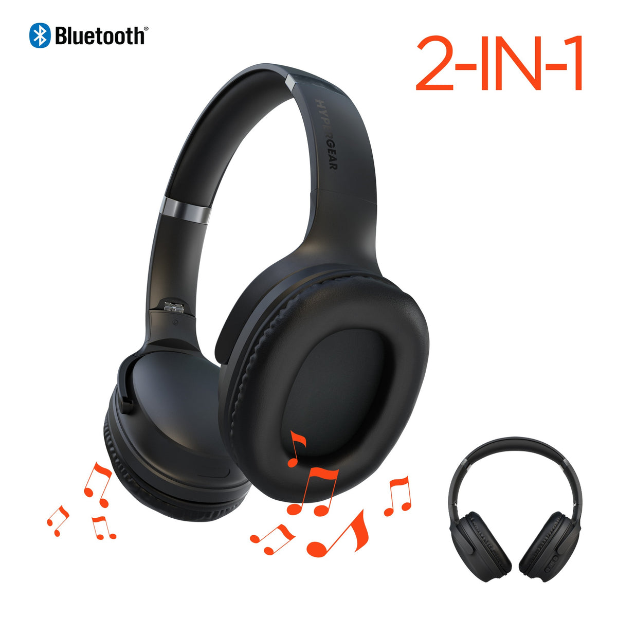 HYPERGEAR FLIP 2 EN 1 AUDIFONO/BOCINA NEGRO