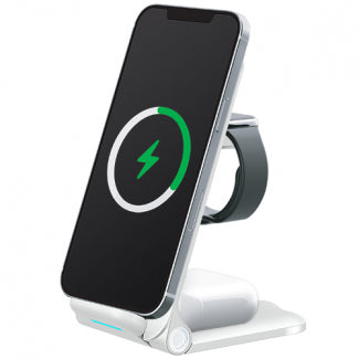 TEKYA STANDMAX BASE DE CARGA INALÁMBRICA PLEGABLE 3 EN 15W BLANCO