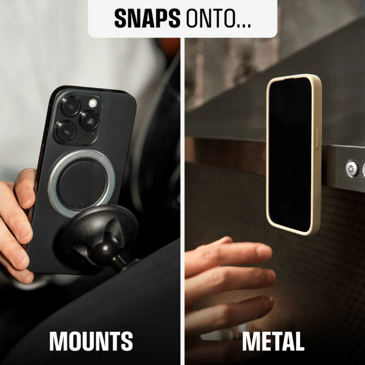 OhSnap Snap Grip Retro Wave compatible con MagSafe y cases magnéticos