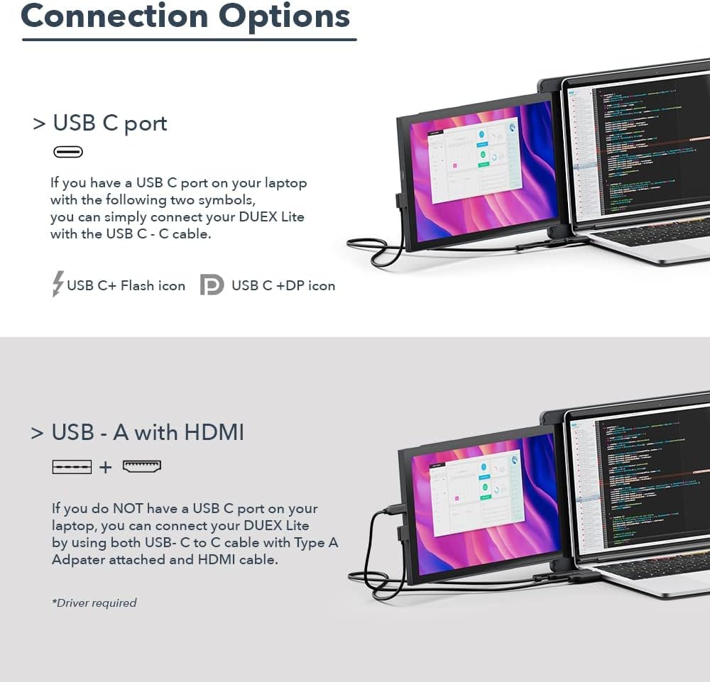 Mobile Pixels Duex Lite Portable  Monitor,12.5" Full HD 1080P IPS  Screen
