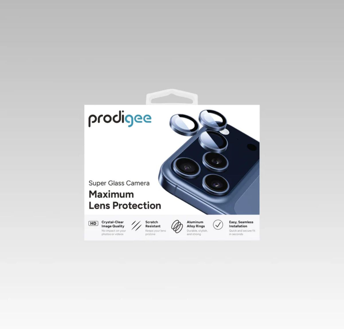 PRODIGEE SUPER GLASS CAMERA IPHONE 17 PRO / PRO MAX AZUL
