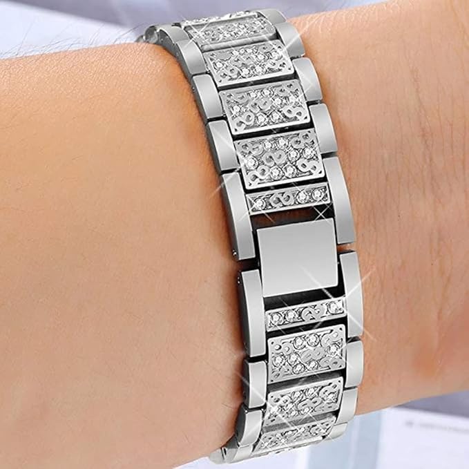 PULSERA APPLEWATCH ESLABON GLITTER SILVER 42/44/45/49