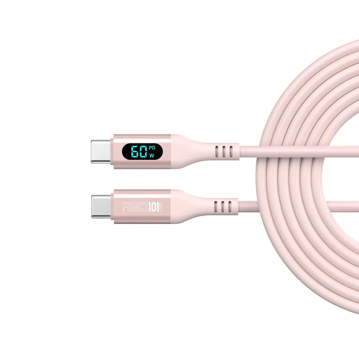 FUNCTION SMART CABLE 60W USB-C TO USB-C DIGITAL DISPLAY 1.5m BLUSH