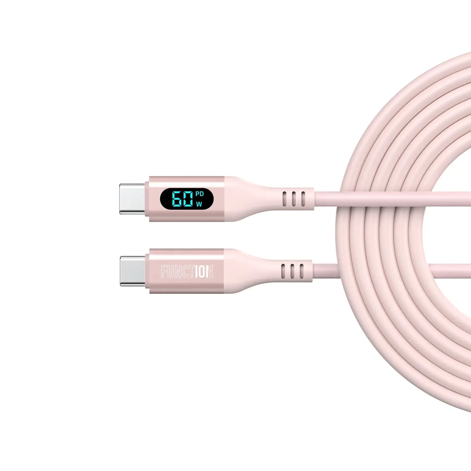 FUNCTION SMART CABLE 60W USB-C TO USB-C DIGITAL DISPLAY 1.5m BLUSH