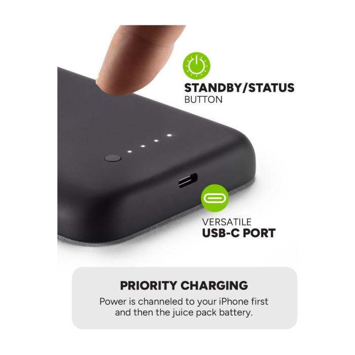 MOPHIE JUICE PACK CASE CON BATERIA IPHONE 15 NEGRO