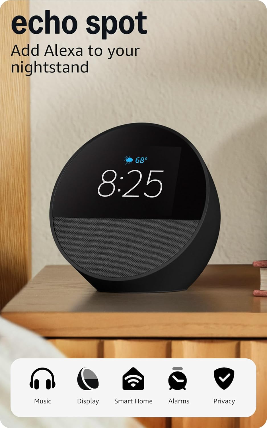 AMAZON ALEXA ECHO SPOT (2024) NEGRO