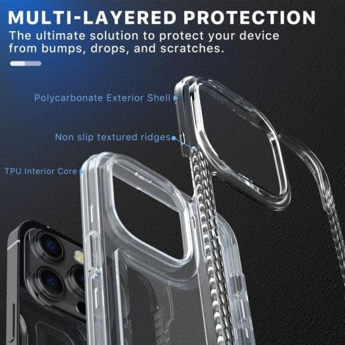 L-MYBAT PRO LUX CON VIDRIO TEMPLADO IPHONE 14 PRO MAX CLEAR