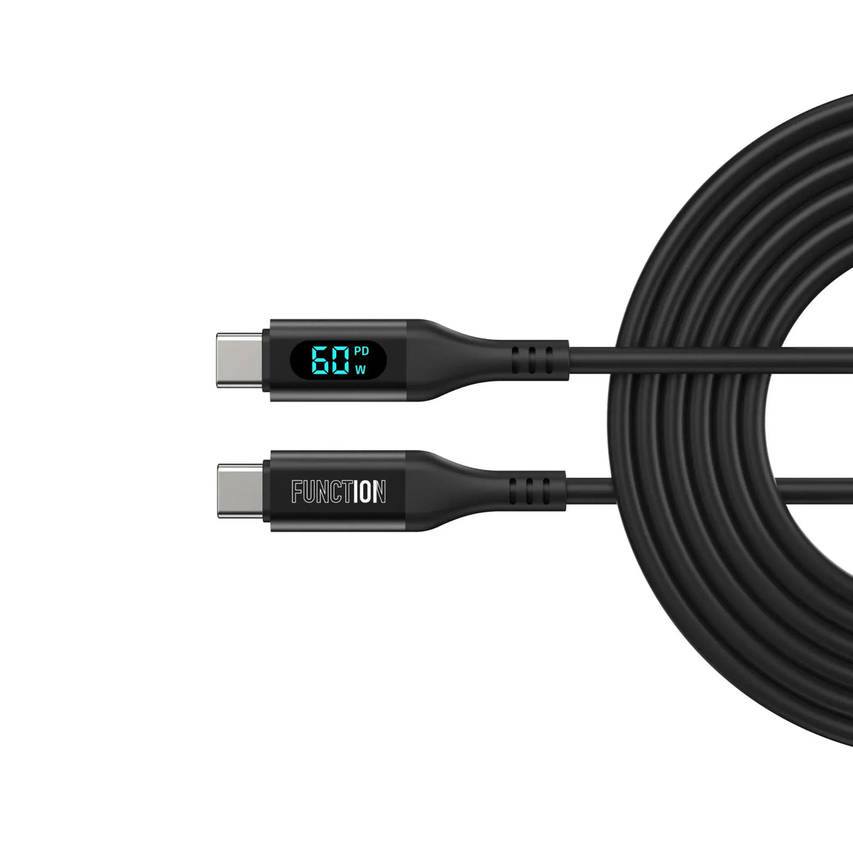 FUNCTION SMART CABLE 100W USB-C TO USB-C DIGITAL DISPLAY 1.5m BLACK