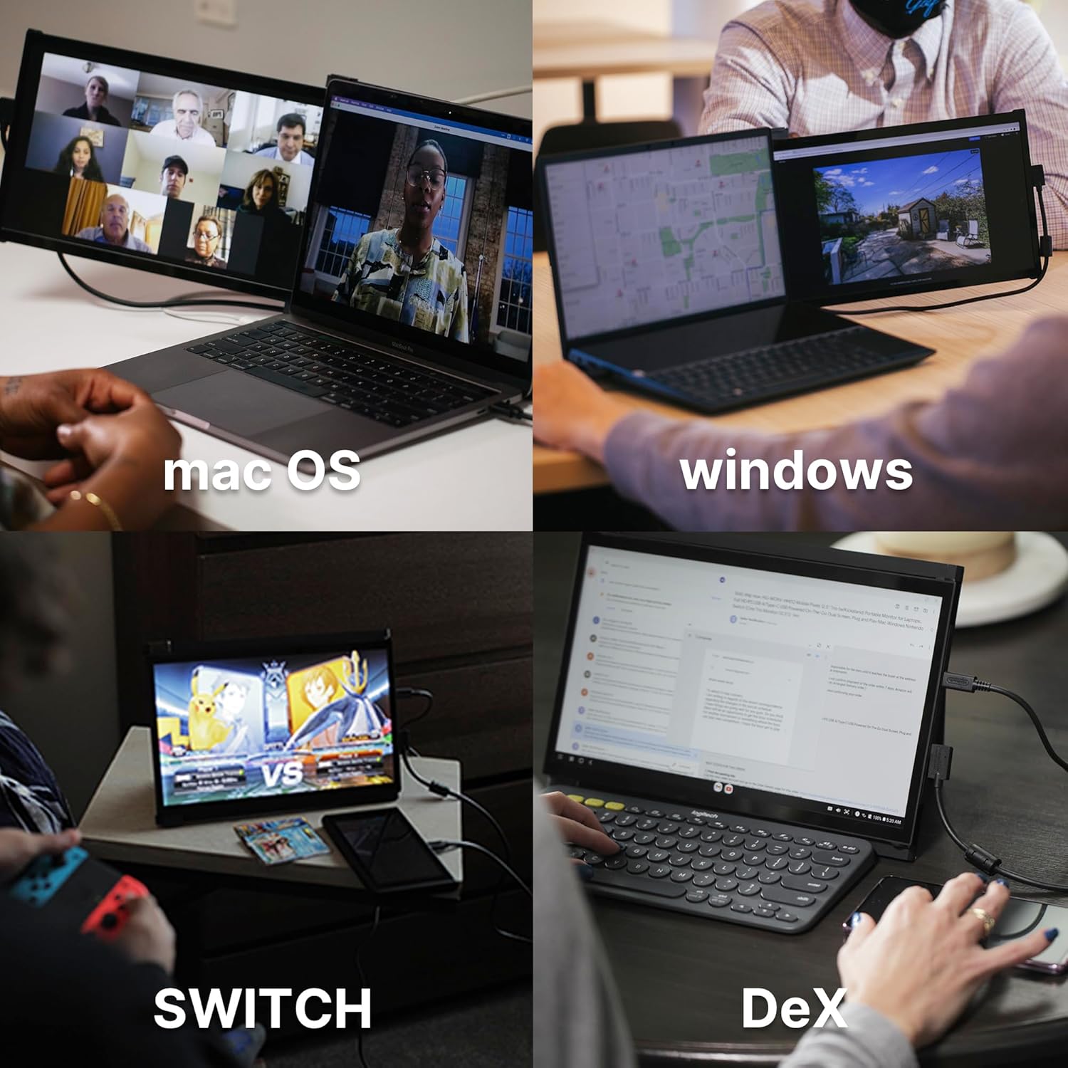 L-Mobile Pixels Duex Plus  Portable Monitor, 13.3" Full HD  1080P IPS Dual Laptop Monitor