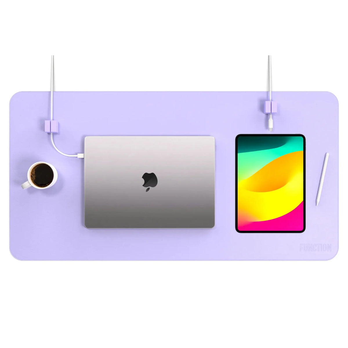 FUNCTION DESK MAT PRO &amp; MAGNETIC CABLE MANAGERS PURPLE