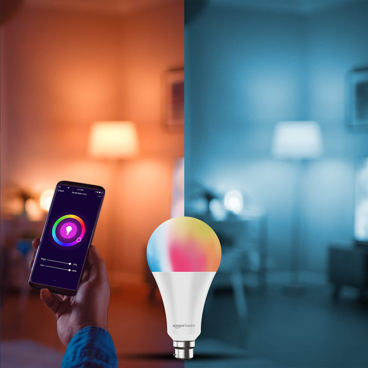 combo Alexa Echo Dot 5 Azul + 3 bombillos smart