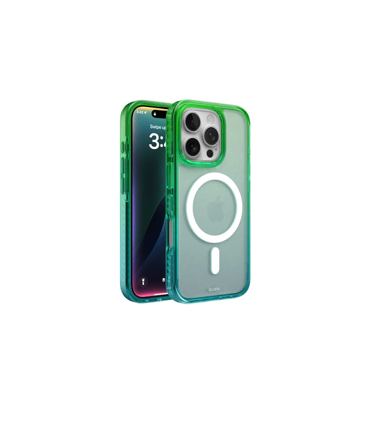 CLICK CLEAR OMBRE MAGSAFE IPHONE 16 PRO MAX VERDE/AZUL